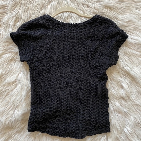 Free People Blue Short Sleeve Knit Top - Picture 2 of 2